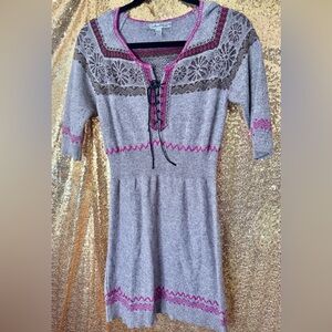 American Rag Gray and Pink Knit Top